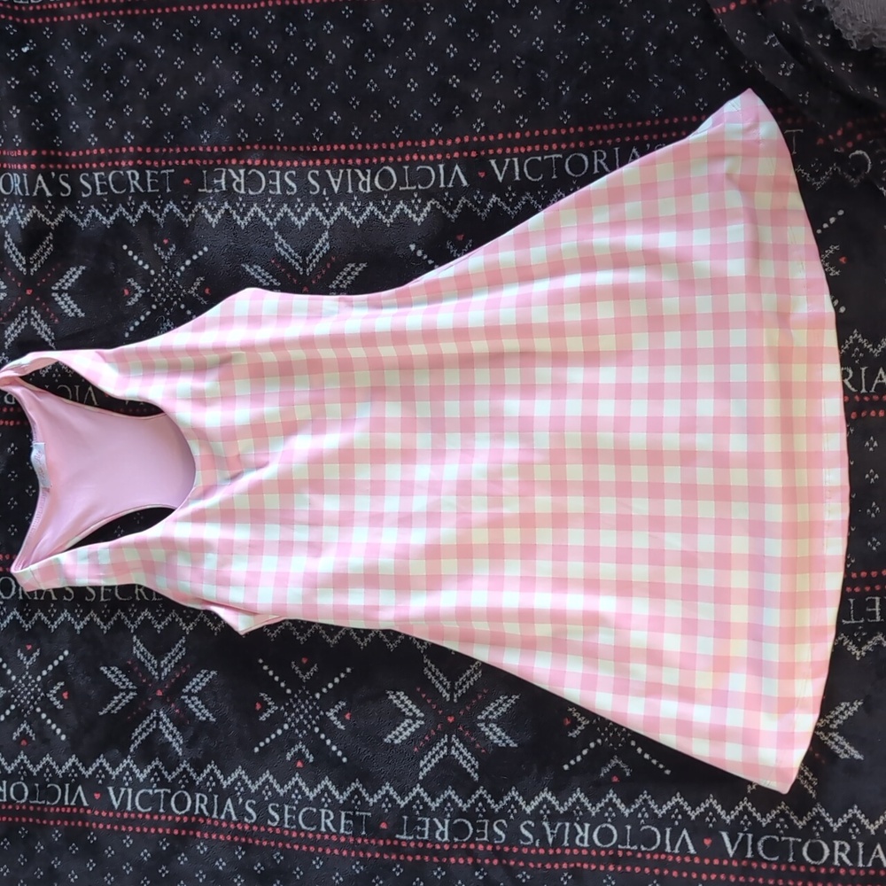Pink Lily Active Dress..Pink & White Gingham. Size S